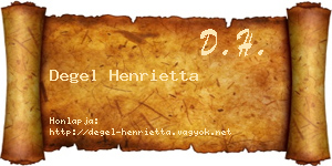 Degel Henrietta névjegykártya